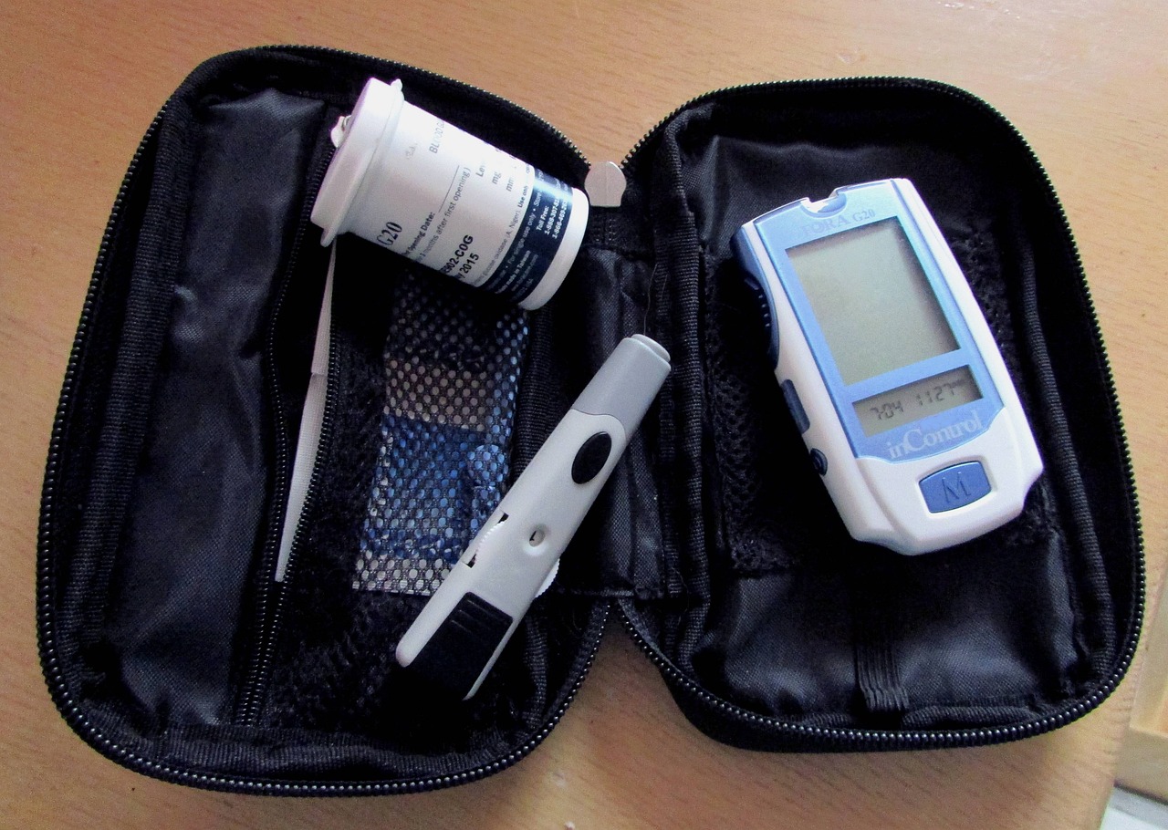Diabetes monitor and medication in pouch